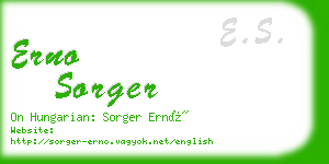 erno sorger business card